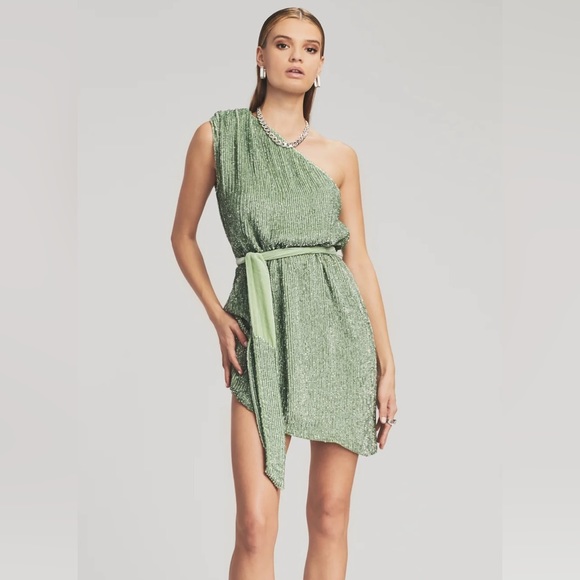 Retrofete Ella sequin dress (sage with velvet and sequins) XS NWT - Picture 1 of 11